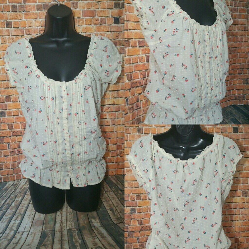 Guess Floral Julie Ruffle Tunic small